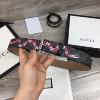Gucci GG belt with Kingsnake print Black