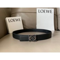 Loewe Women Reversible Anagram Leather Belt 32mm Black