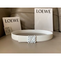 Loewe Reversible Anagram Belt Calfskin 32MM White