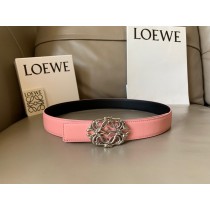 Loewe Reversible Women Leather Belt 32mm Anagram Buckle Pink
