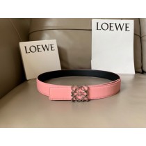 Loewe Women Reversible Anagram Leather Belt 32mm Pink