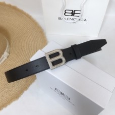 Balenciaga Hourglass Thin Belt Black Silver