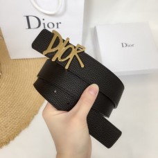 Dior Mens 35MM Dior and Shawn Reversible Leather Belt Black