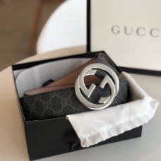 Gucci GG Supreme belt with G buckle Black