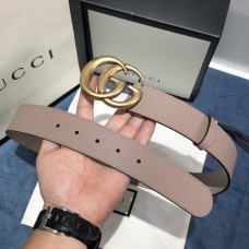 Gucci Leather belt with Double G buckle 400593 Pink