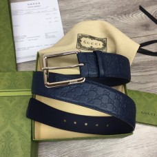 Gucci Signature belt with square buckle Blue