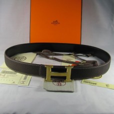 Hermes Reversible Togo Leather 38MM Belt Chocolate