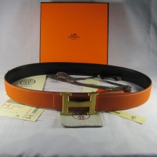 Hermes Reversible Togo Leather 38MM Belt Orange