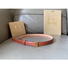 Buberry 20MM Brown Leather Belt Gold TB Buckle