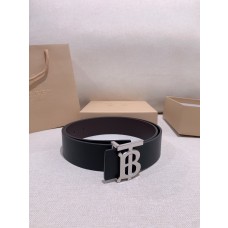 Burberry B Buckle Men Leather Belt 40mm Calfskin Black