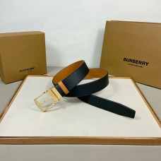 Burberry Double Sides Men Leather Belt Square Buckle 35mm Black Brown