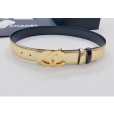 Chanel CC Logo Leather Belt Calfskin Gold