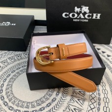 Coach Harness Buckle Reversible Belt 25 MM Brown Red