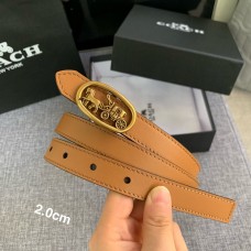 Coach Horse and Carriage Leather Belt 20MM Carmel