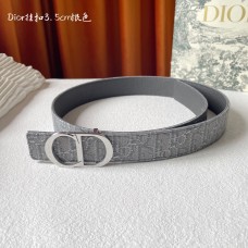Dior 30 Montaigne Belt Dior Oblique Jacquard 35MM Grey