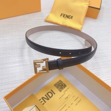Fendi FF Leather Belt Logo Embossed 20ＭＭ Black