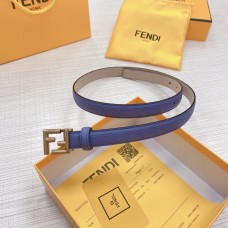 Fendi FF Leather Belt Logo Embossed 20ＭＭ Blue
