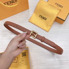 Fendi FF Leather Belt Logo Embossed 20ＭＭ Brown