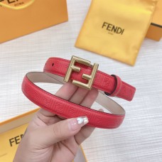 Fendi FF Leather Belt Logo Embossed 20ＭＭ Red