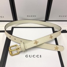 Gucci Bee Printed Gold-toned 20mm Women Belt Beige