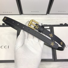 Gucci Bee Printed Gold-toned 20mm Women Belt Black