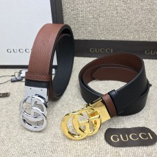 Gucci Black Brown Leather Belt Double Use 34mm
