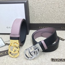 Gucci Black Pink Leather Belt Double Use 34mm