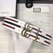 Gucci Double G Interlocking Women Belt 35mm White
