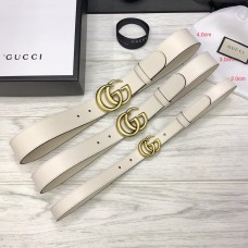 Gucci Double G Women Belt Calfskin 20mm 30mm 40mm White Gold Buckle