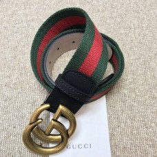 Gucci Leather Belt Paneled Green Red Black Double G