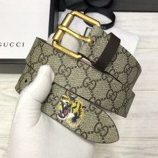 Gucci Signature Belt Tiger Bee Modify 3.4cm Gold Buckle