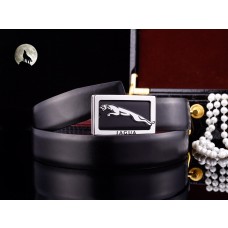 Jaguar Men Smooth Calfskin Leather Belt Rectangle Buckle 35mm Black