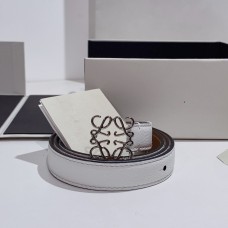 Loewe Anagram Women Leather Belt Lining Calfskin 20mm White