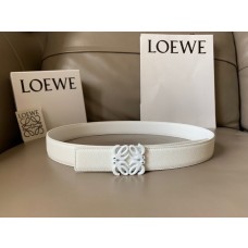 Loewe Reversible Anagram Belt Calfskin 32MM White