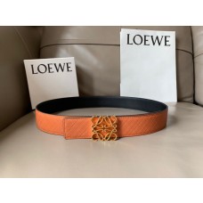 Loewe Reversible Unisex 40mm Leather Belt Anagram Buckle Orange