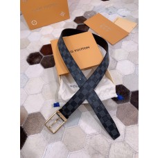 Louis Vuitton 35mm Belt Damier Graphite Initiales Black Gray Square Buckle