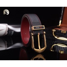 Louis Vuitton Men Grained Calfskin Leather Belt 35mm Black