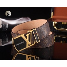 Louis Vuitton Men Monogram Leather Belt 38mm Calfskin 1854 Logo Buckle