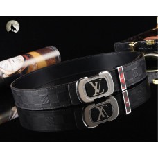 Louis Vuitton Men Plaid Calfskin Leather Belt Diamond Buckle 40mm MP0653
