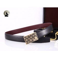 Louis Vuitton Men Reversible Smooth Calfskin Leather Belt 35mm Monogram Buckle