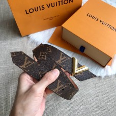 Louis Vuitton Women Leather Belt V Logo 30mm Brown