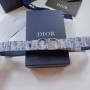 Dior Oblique Jacquard and Grained Calfskin 35 MM Belt Sky Blue