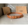 Buberry Leather Belt 30MM Gold TB Buckle Orange