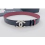 Chanel CC Logo Leather Belt Calfskin Red