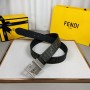 Fendi Reversible Men Belt 40mm FF Embossed Canvas Black