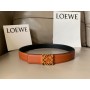 Loewe Women Reversible Anagram Leather Belt 32mm Brown